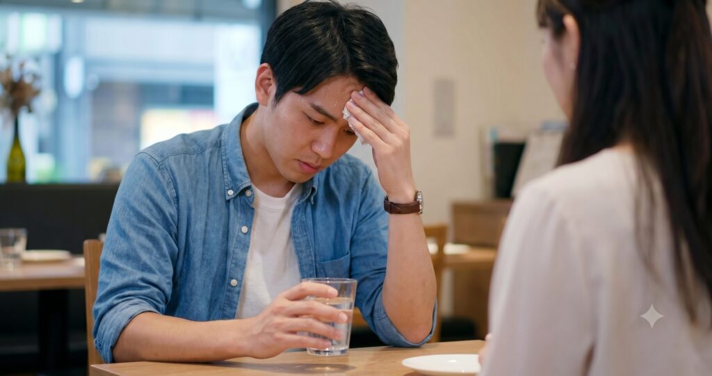 2 緊張がもたらす男性の身体的反応と会話の異常