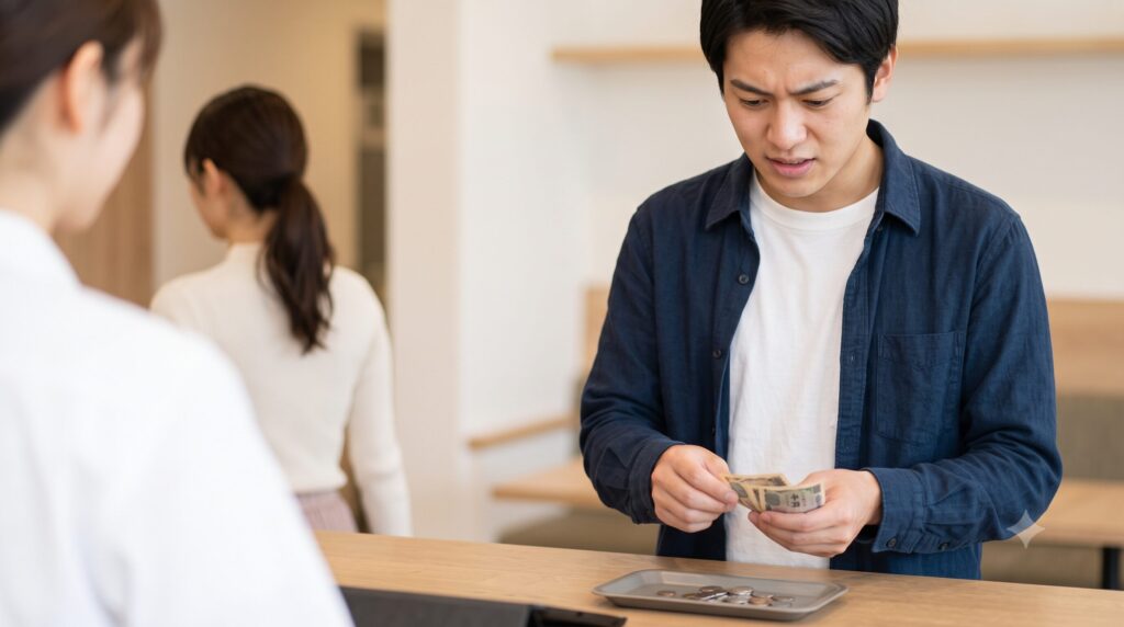 4 財布を出す素振りも見せない態度への厳しい客観的な視点