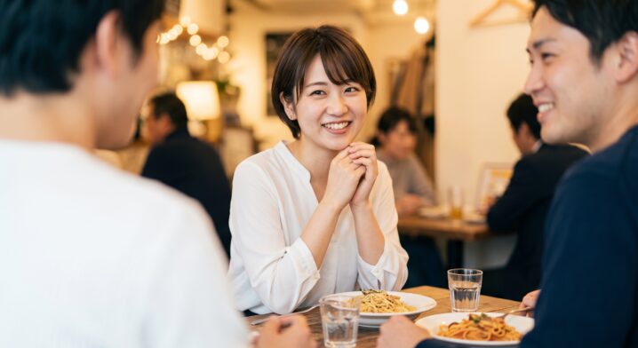 0090-友達の紹介 ご飯 3人